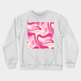 Feeling Groovy - 60's Retro Mod Abstract In Raspberry, Blush Pink, and Cream Crewneck Sweatshirt